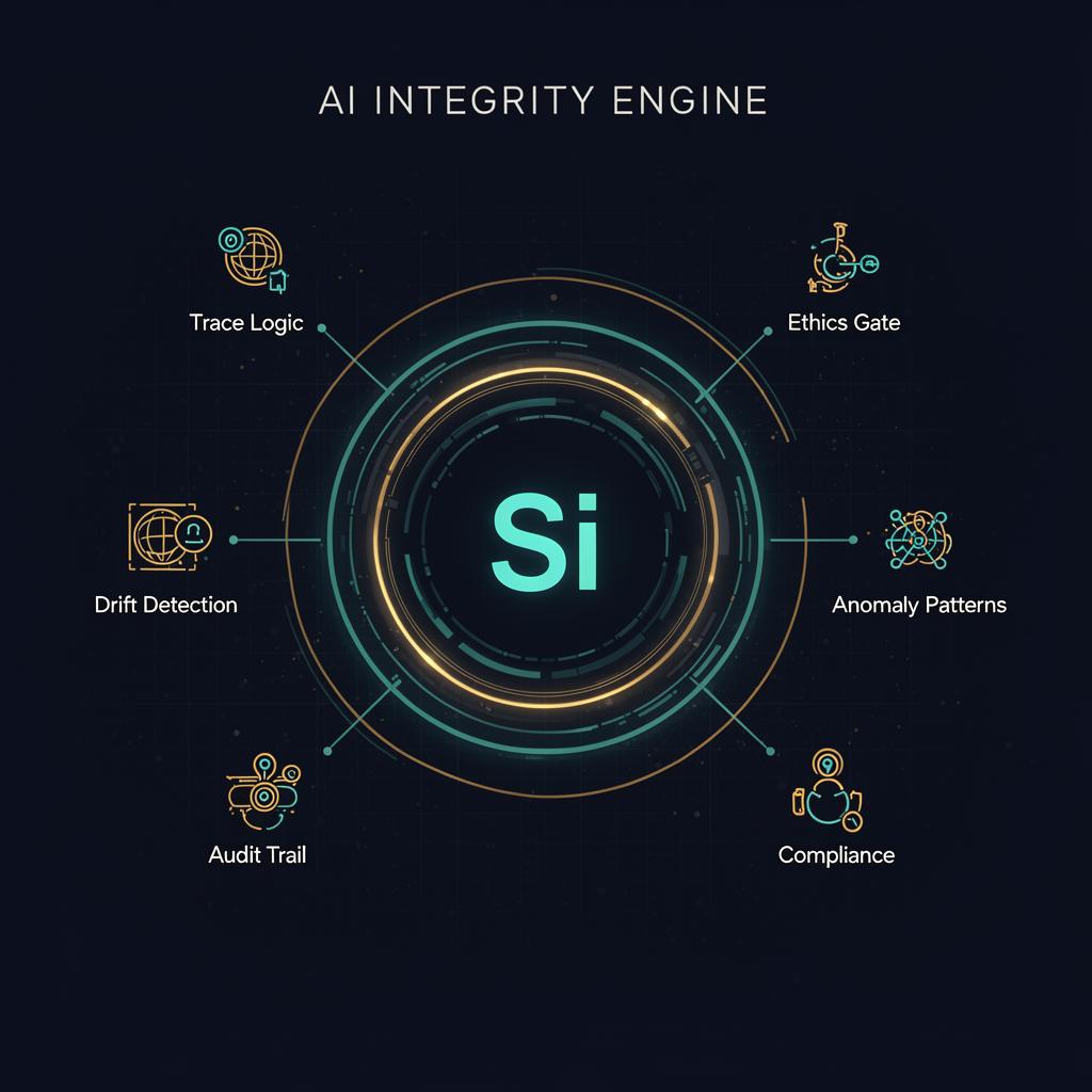 Senticit AI Integrity Engine — oversight infrastructure for any AI stack with trace logic, 8-domain ethics gate, drift and bias detection, and audit trail